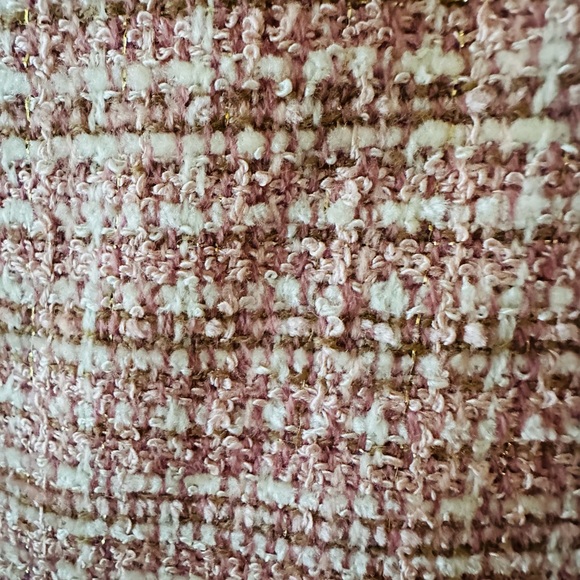 Alfred Dunner Lined Tweed Pink & Cream Blazer with Gold Sparkles. Size 16 - Picture 2 of 7